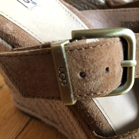Brand New Women's UGG Tawnie Wedge Suede Espadrilles Sandals - Picture 5 of 16